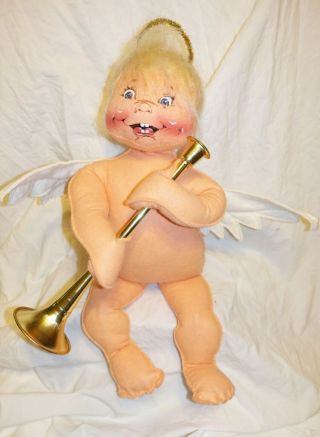 1990 Annalee Mobilitee Large Years Angel With Trumpet