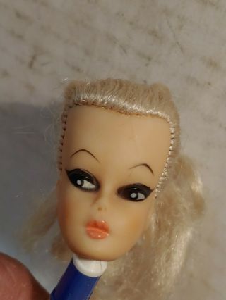 Vintage Eegee Eg Babette Barbie Clone Doll Platinum Ponytail Head Only