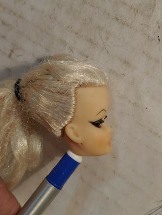 Vintage Eegee EG Babette Barbie Clone Doll Platinum Ponytail HEAD ONLY 2