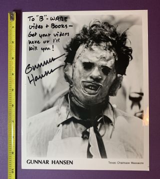 Texas Chainsaw Massacre Gunnar Hansen Leatherface Signed Photo Horror 8x10