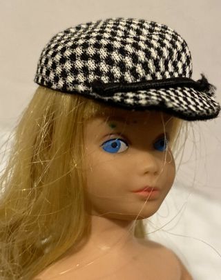 Vintage Barbie Skipper 1922 Town Togs Black White Hat Doll Fashion Accessory