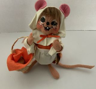 Annalee Fall Thanksgiving Pilgrim Girl Mouse Doll 6 " Retired 2017