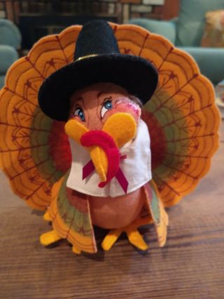 Annalee Thanksgiving Harvest Turkey Pilgrim Doll Centerpiece Fall Decor