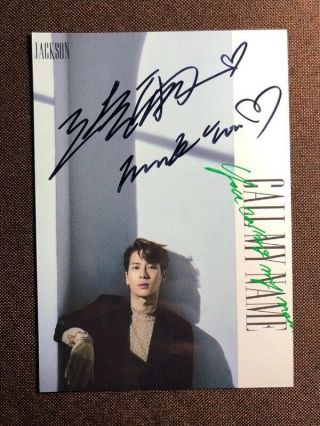 Got7 Signed By Jackson Wang Autographed Photo 5 7 Call My Name K - Pop,  Tracking
