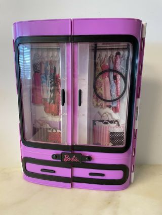 Mattel Barbie Pink Wardrobe Closet Storage Carrying Case Retired With