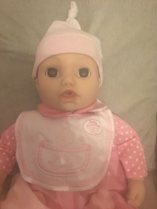 Zapf Baby Annabell Doll Cries Laughs Gurgles Sleeps With Outfit Bottle Blanket 3