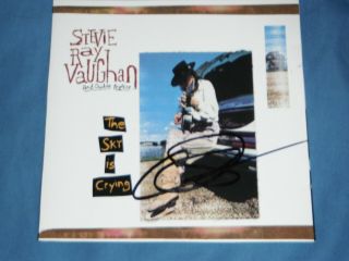 Stevie Ray Vaughn Drummer Chris Layton Signed The Sky Is Falling Cd Cover