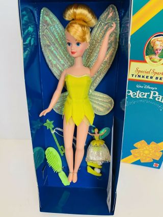 Mattel 1998 Special Sparkles Tinker Bell Doll Walt Disney ' s Peter Pan 3