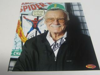 Stan Lee Spider Man Vintage Signed With 8x10 Photo Autographed.