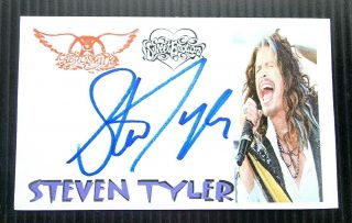 " Aerosmith " Steven Tyler " Sweet Emotion  Dream On " Autographed 3x5 Index Card