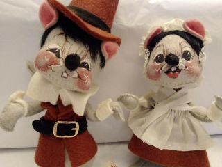 Vintage Annalee Thanksgiving Mice Pilgrim 