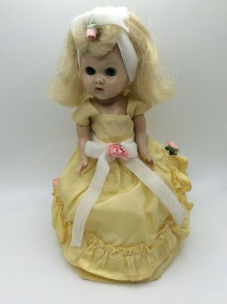 Vintage Vogue Ginny Doll In Yellow Gown With Roses