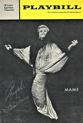 Angela Lansbury Signed 1966 Broadway Playbill " Mame " Academy & 5 Tony Awards