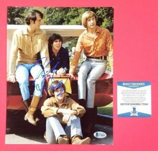 The Monkees - Micky Dolenz Signed 8 " X10 " Color Group Photo With Beckett Bas