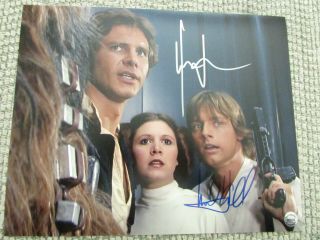Mark Hamill & Harrison Ford Star Wars 8x10 Photo Signed