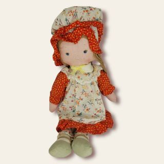 Vintage Knickerbocker Holly Hobbie Friend Carrie 12 " Cloth Rag Doll Plush Dress