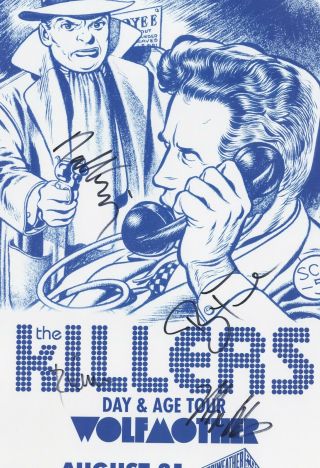 The Killers autographed gig poster Mark Stoermer,  Brandon Flowers,  Dave Keuning 3