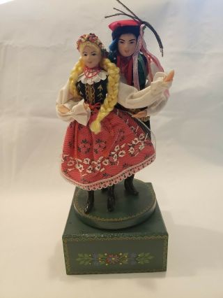 Vintage Polish Wedding Dolls Hand Made In Krakow Lalki Regionalne 7 In Tall