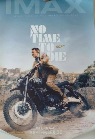 No Time To Die 007 Uk One Sheet Cinema Poster Single Sided 27 " X 41 "