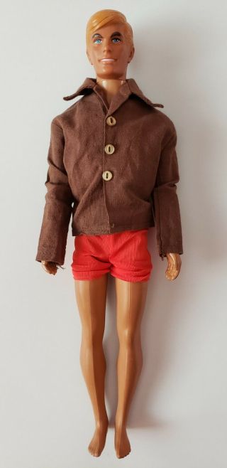 Vintage Barbie Friend Mattel Sunset Malibu Ken Doll 1968 W Gi Joe Shirt