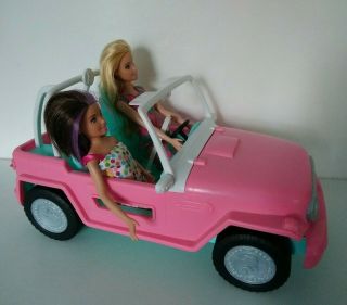 Mattel Barbie Pink Beach Jeep Dune Car Vehicle Push Toy & Dolls & Clothes