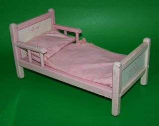 Vintage Vogue Ginny Doll Pink Bed With Pillow Mattress And Linens