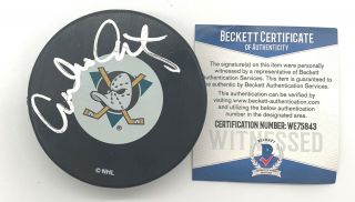 Emilio Estevez Signed Autograph Hockey Puck - The Mighty Ducks Beckett Bas 13