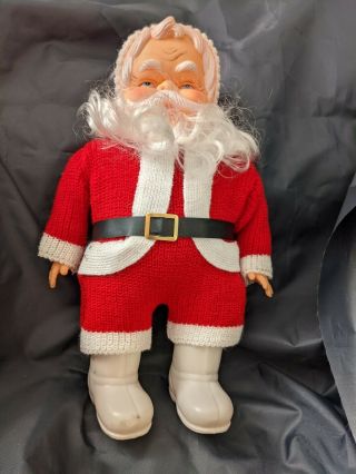 Vintage Santa clause Doll Plastic 13 inch festive Christmas 2