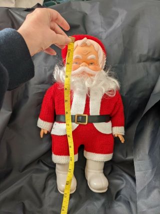Vintage Santa clause Doll Plastic 13 inch festive Christmas 3