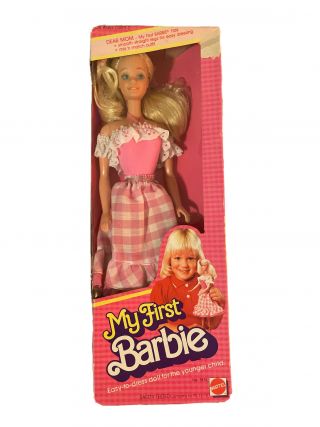My First Barbie Doll 1875 Never Removed From Box 1982 Mattel,  Inc.  3,