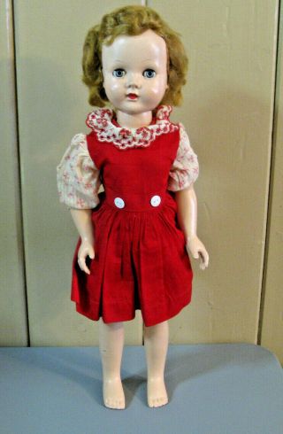 Vintage Effanbee 19 " Composition Doll Sleep Eyes Walks Head Moves