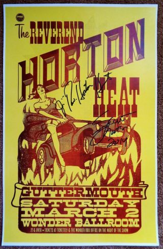 Signed Reverend Horton Heat Gig Poster In - Person W/proof Autograph