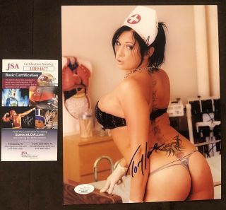 Tory Lane Adult Star Signed 8x10 Photo Autograph Sexy Naughty Hustler Jsa Avn