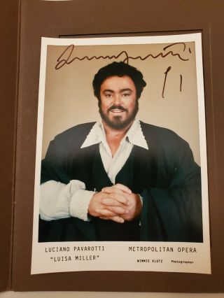 Luciano Pavarotti Signed Photograph Nyc Metropolitan Opera Early 1990s