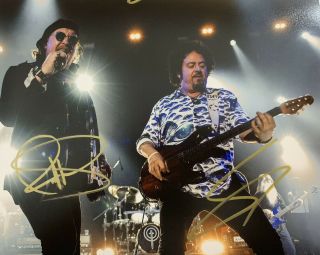 Steve Lukather & Joseph Williams Hand Signed 8x10 Photo Toto Autograph Authentic