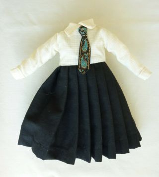 RARE VOGUE JILL 1958 TAGGED OFFICE OUTFIT ONLY,  BLACK COTTON SKIRT,  WHITE BLOUSE 2
