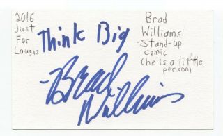 Brad Williams Signed 3x5 Index Card Autographed Signature Comedian Actor
