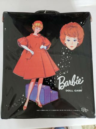 Vintage Barbie Red Dress Doll Case 1963 From Mattel Black 2.  75 " X10.  75 " X12 "
