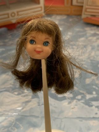 Vintage 1965 Brunette Tutti Doll Head Mattel Replace Display Bin