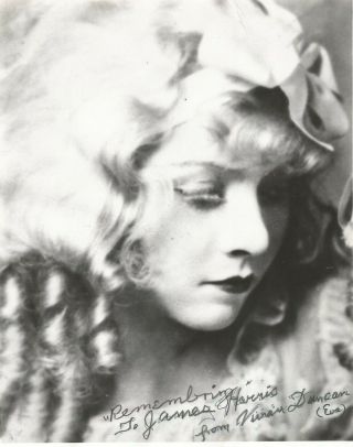 Vivian Duncan - Signed 8x10 Photo Of This Silent Screen Movie Star - She Is Gone Now