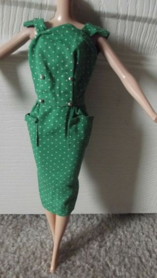 Vintage Barbie Green Polka Dot Sheath Dress