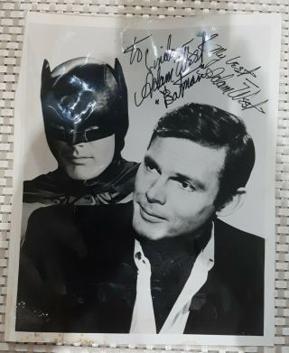 Adam West as Batman 8x10 Black and White Autographed Photo Television 2