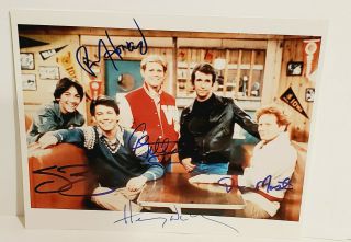 Happy Days Tv Show Cast Color Photo Signed Autographed Winkler Howard Williams