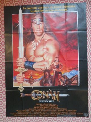 Conan The Destroyer French 1 Panel (62 " X 47 ") Poster Grace Jones Schwarzenegger