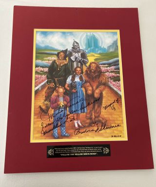 The Wizard Of Oz Mickey Carroll Jerry Maren & Karl Slover Signed 11x14 Picture