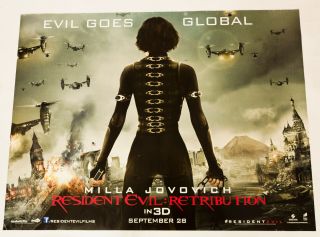 Resident Evil: Retribution In 3d 2012 Uk Quad Milla Jovovich Cinema