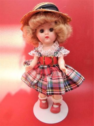 Vintage 1950s Cosmopolitan Ginger Walker Doll Big Brown Eyes Tagged Dress