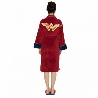 Batman V Superman Wonder Woman Fleece Dressing Gown Bathrobe - Adult