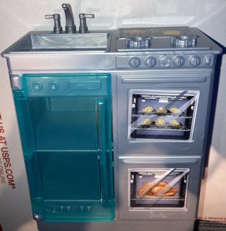 Barbie Vintage Mattel Blue Real So Now Kitchen Stove Oven Sink Counter