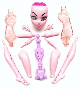 Monster High Replacement Pink Hearts Create A Inner Monster Doll Body
